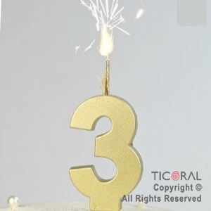 VELA BENGALA ORO NUMERO 3 X 1